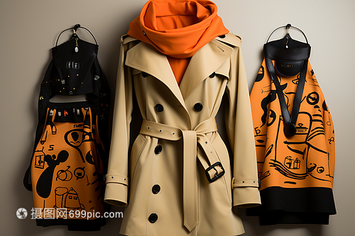 時尚的卡其色風(fēng)衣